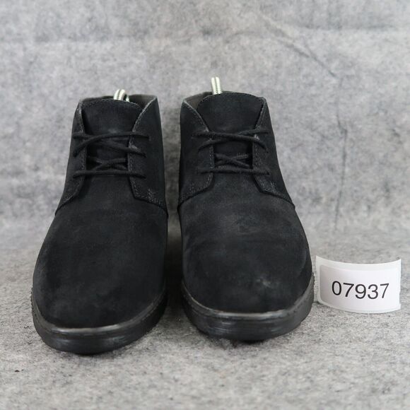 Clarks Shoes Women 7.5 Bootie Wedge Fashion Comfort Leather Classic Chukka Black - Picture 3 of 13